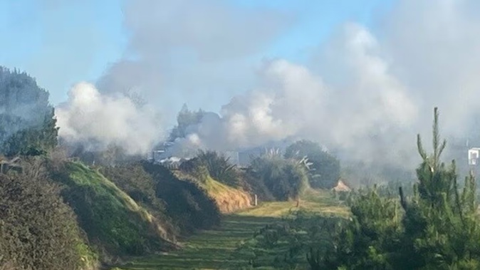 Smoke from fires burning in the Longlands area, near Hastings, on July 27. Photo / Rex Graham