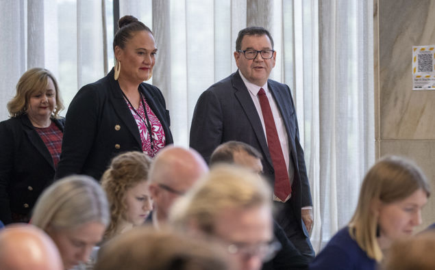 Social Development Minister Carmel Sepuloni and Finance Minister Grant Robertson. (Photo / NZ Herald)