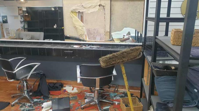 Black on White hair salon in Birkenhead, Auckland was burgled on November 13. (Photo / Supplied)