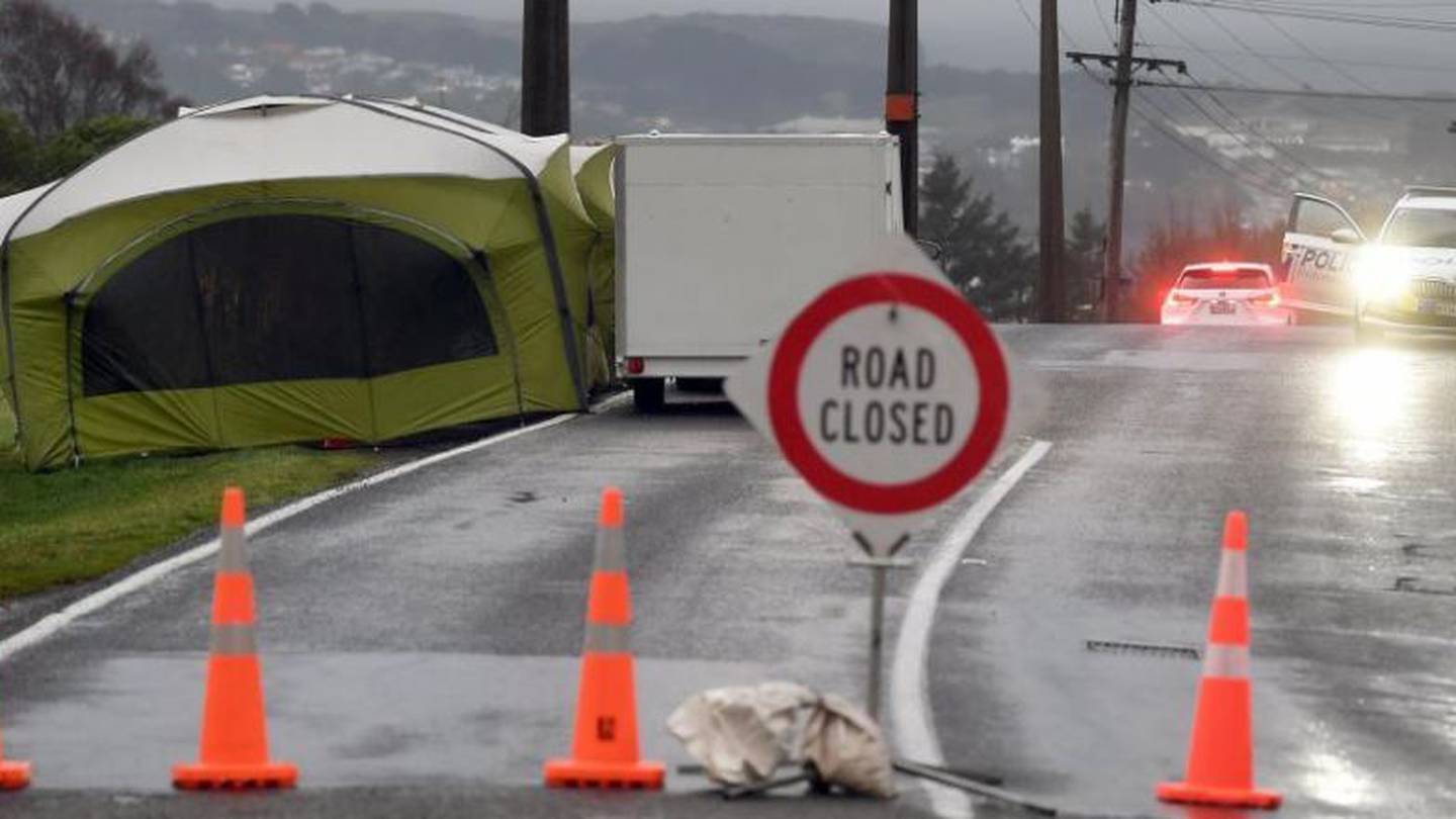 Police at the scene of the incident in Mornington last month. Photo / Peter McIntosh