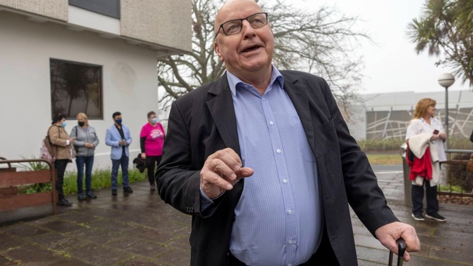 Allan Halse outside the High Court at Hamilton. Halse's claim of fraud against a charitable trust and its lawyers has been struck out and he is now subject to a restraining order on the case. Photo / Mike Scott