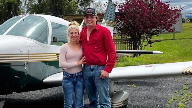 Rhiley Kuhrt, the son of a local police officer and his pregnant wife Maree Kuhrt, were reportedly on the missing plane. Photo / via Facebook