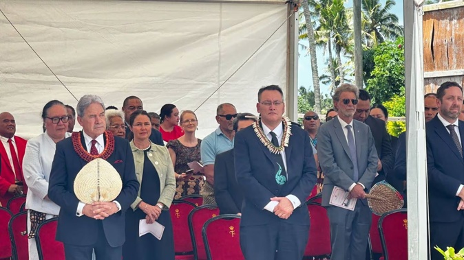 Deputy Prime Minister Winston Peters and Minister of Health Dr Shane Reti at the opening of a new pharmaceutical and medical facility in Tonga. Photo / Grace Fiavaai