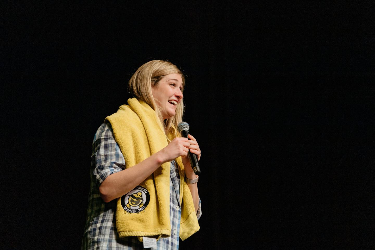 Brynley Stent Winning The Billy T Award In 2021. Photo / Jinki Cambronero