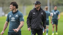 Scott Robertson, All Blacks training session, Auckland, New Zealand, Tuesday September 23 2025. (Photo by John Cowpland / action press)