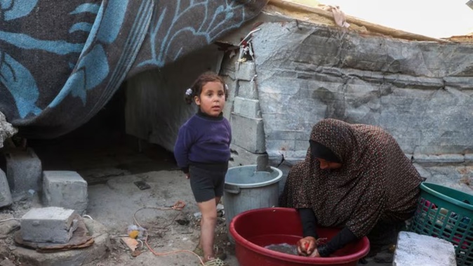 Israel strictly controls all inflows of international aid vital for the 2.4 million Palestinians in the Gaza Strip hit by a humanitarian crisis. Photo / AFP