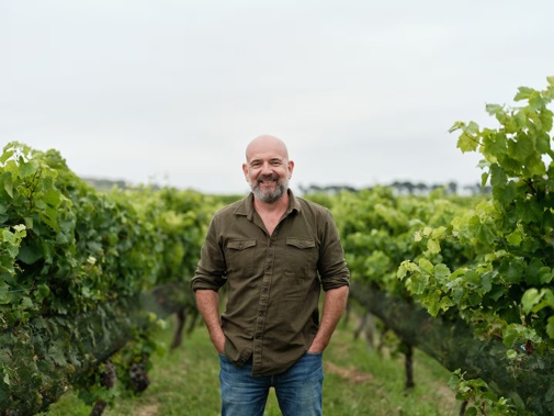 Church Road chief winemaker Chris Scott, pictured in the vineyards which produced the award-winning chardonnay.