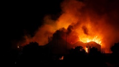 Firefighters from across Auckland are currently fighting a large blaze at the Gulf Harbour Country Club. 21 May 2024. Photo / Hayden Woodward