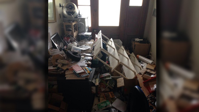 Damage from an earlier quake in Eketahuna, from January 2014 (Twitter - @RDiva)