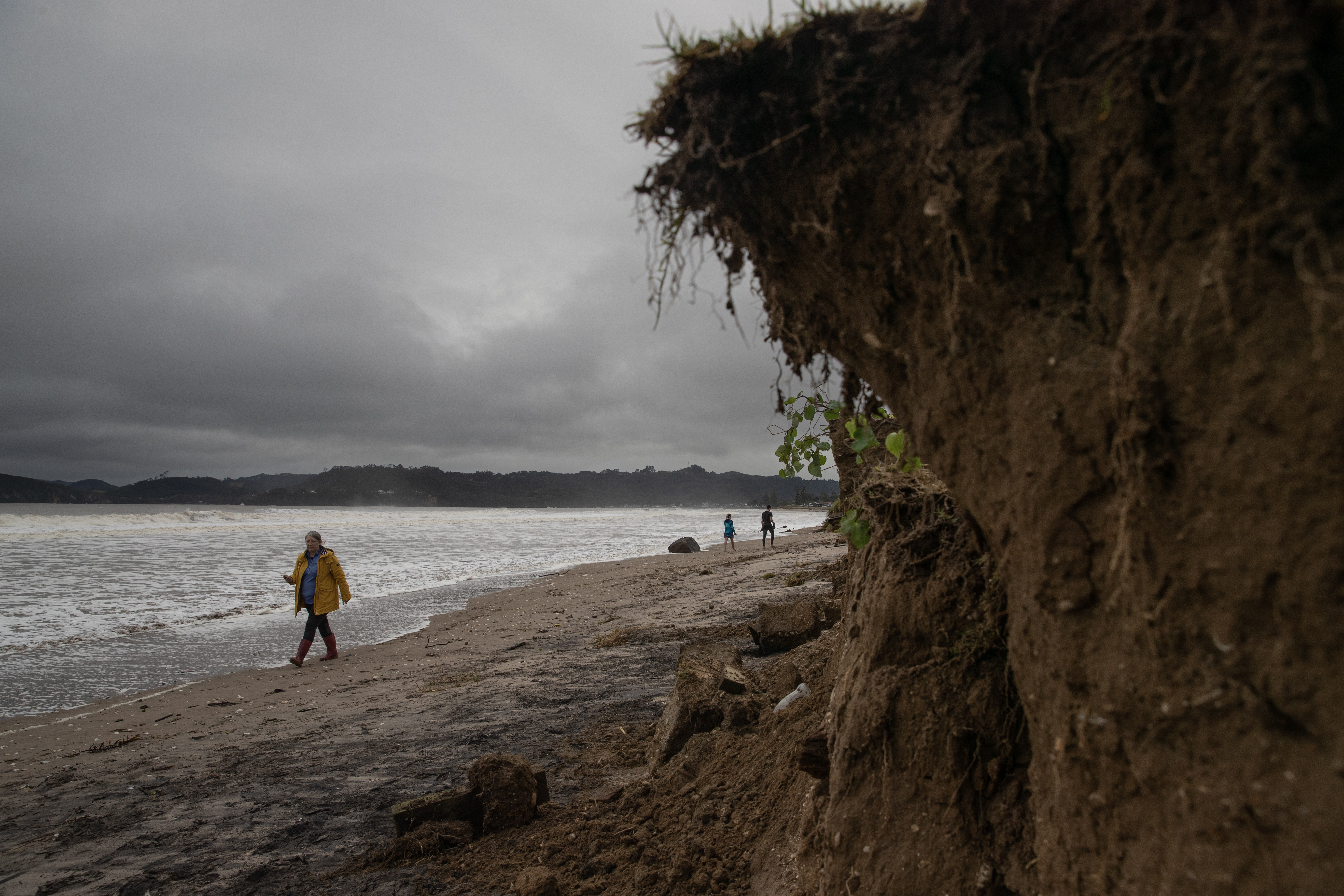 Mercury Bay Boating Club decking is being removed following a significant coastal erosion, Whitianga. Photo / Hayden Woodward