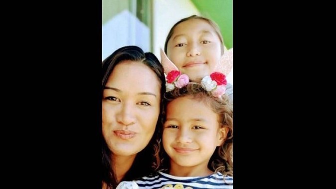 Cecelia Chase, with daughters Aliana-Reign, 11, and Tiana-Marie, 6, wants Air NZ to refund families with children too young to vaccinate. (Photo / Supplied)