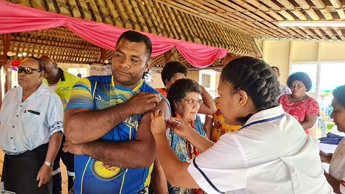 Vaccinations being rolled out on Lakeba Island in Fiji. (Photo / Fiji Ministry of Health)