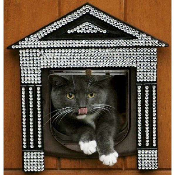 Take a look at this Swarovski encrusted pet door - all yours for just $1,644.