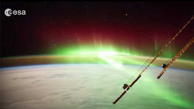 A European Space Agency astronaut has made a dazzling time-lapse video from aboard the International Space Station as it flew over New Zealand (YouTube)