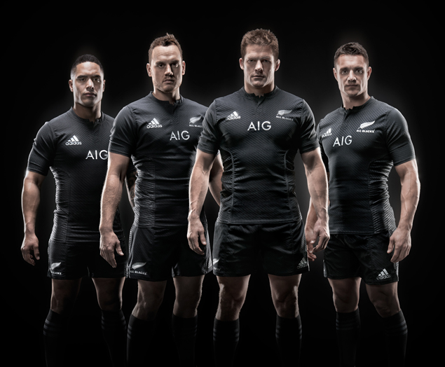 2014 - The new All Blacks jersey, dubbed 'the blackest jersey yet' with the logos in gun-metal grey instead of white
