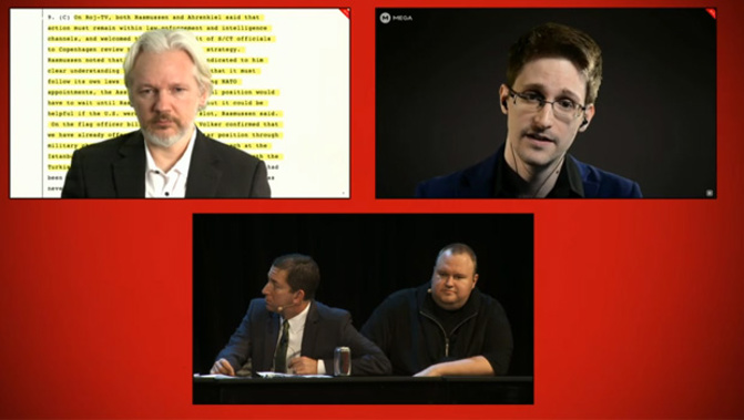 Kim Dotcom's Moment of Truth, featuring Julian Assange and Edward Snowden (YouTube)