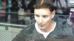 Phillip John Smith at passport control as he leaves New Zealand (Supplied)