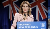 Finance Minister Nicola Willis during her presentation at the Budget 2026 lock-up, the Beehive, Parliament, Wellington, New Zealand, May 28, 2026. Photo / Mark Mitchell