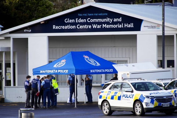 Police attend the scene at Harold Moody Park in Glen Eden where Benjamin Mcintosh was shot to death in June 2022. Photo / Hayden Woodward