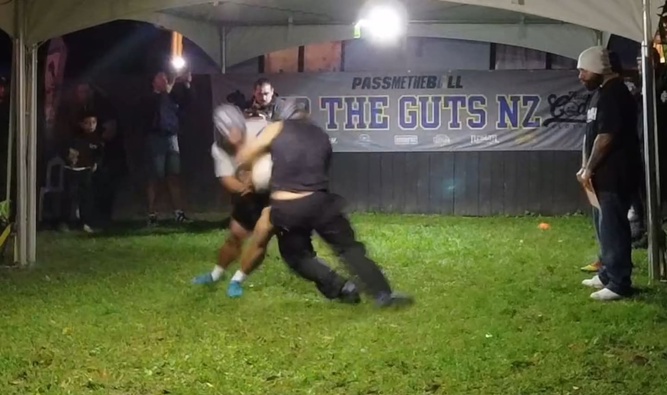 Auckland-based Up the Guts NZ livestreamed a run it straight event in a backyard on Thursday evening. Photo / Supplied