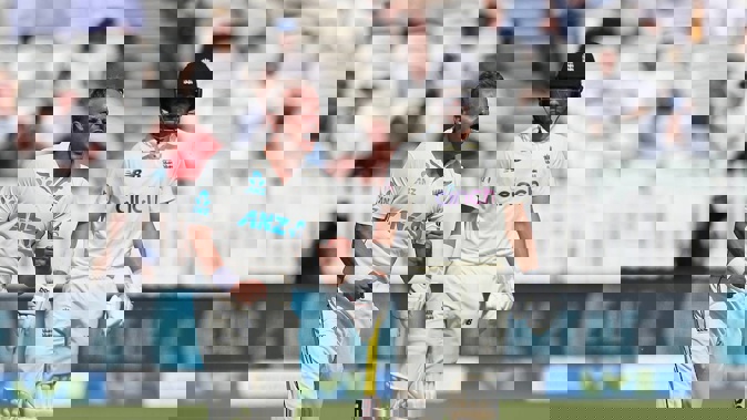 Neil Wagner celebrates taking the wicket of Stuart Broad. (Photo / Photosport)