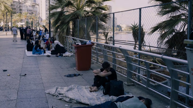 People sleep in the street in the centre of Beirut and along the sea promenade. Photo / Lorenzo Tugnoli for The Washington Post