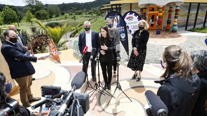 Prime Minister Jacinda Ardern was heckled at a press conference in Northland last week. (Photo / Michael Cunningham)
