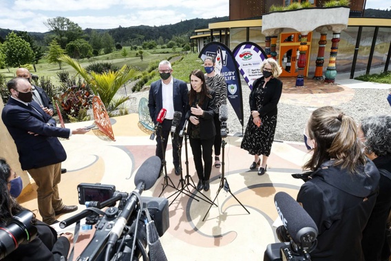Prime Minister Jacinda Ardern was heckled at a press conference in Northland last week. (Photo / Michael Cunningham)