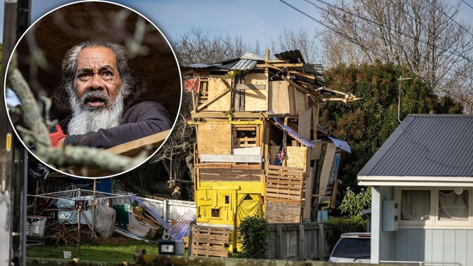 The tenant of the Ōtara property has defied a council order requiring the removal of his tower. Photo / Michael Craig