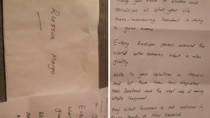 The anonymous letter is now being investigated by police. Photo / Supplied