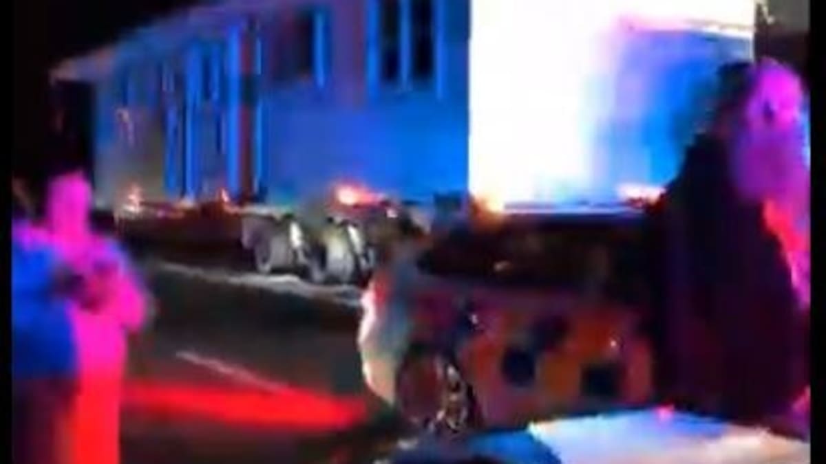 House truck, Tesla caught in motorway mayhem as fleeing armed driver crashes