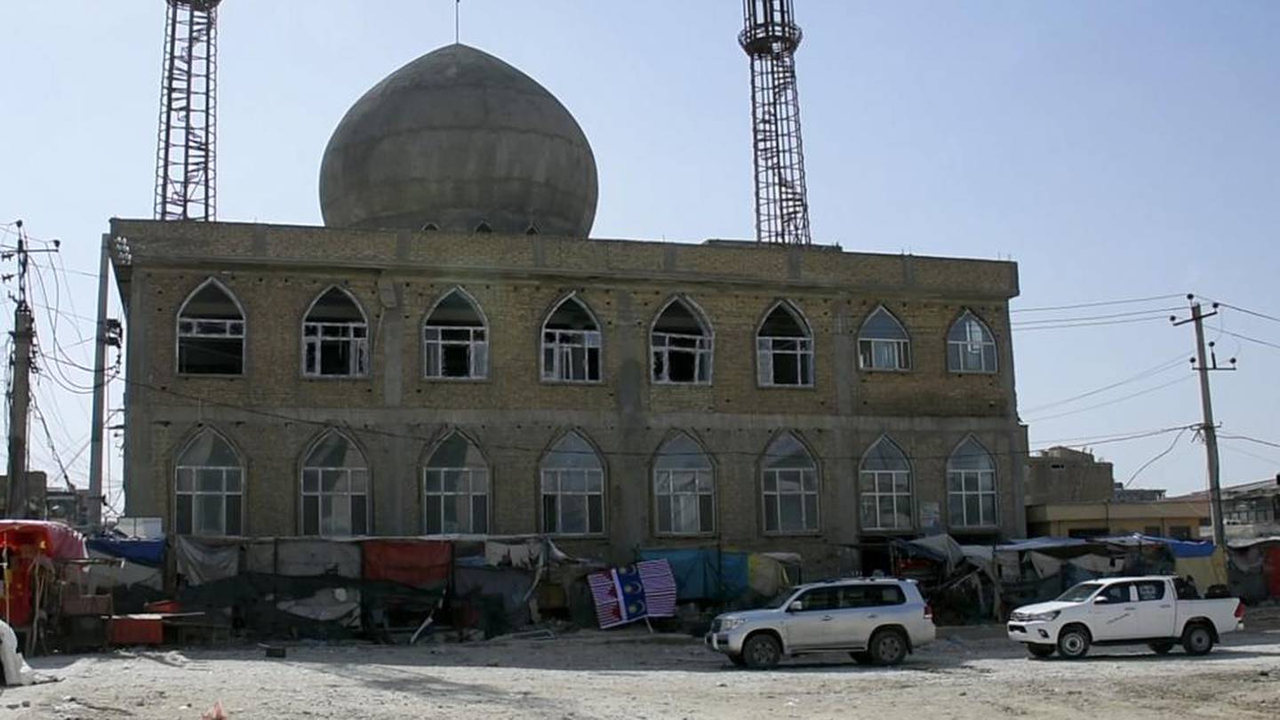 Upper floor windows are blown out after a bomb explosion inside a mosque, in Mazar-e-Sharif province, Afghanistan. (Photo / AP)
