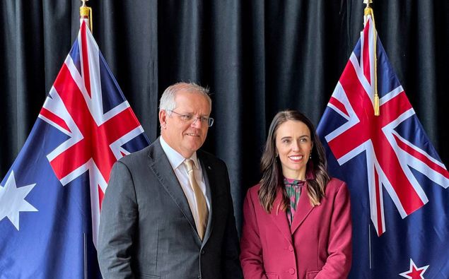 Australia Prime Minister Scott Morrison meeting with New Zealand Prime Minister Jacinda Ardern this week in Queenstown. (Photo / Derek Cheng)