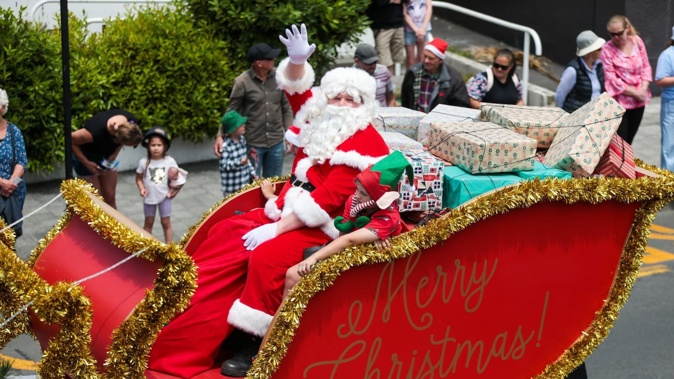 Even Santa will have to wear a seatbelt for Christchurch's Christmas parade. Photo / Paul Taylor