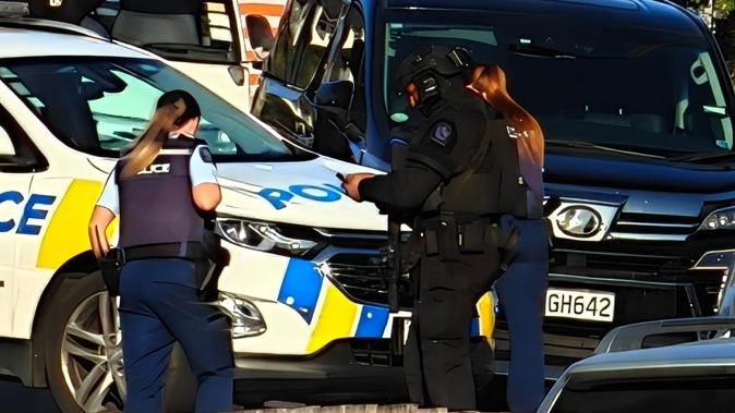 Armed police were among the officers who attended the incident. Photo / Supplied
