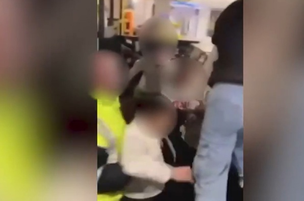 Footage posted on social media shows the shocking attack in a Palmerston North mall. Video / Newshub.
