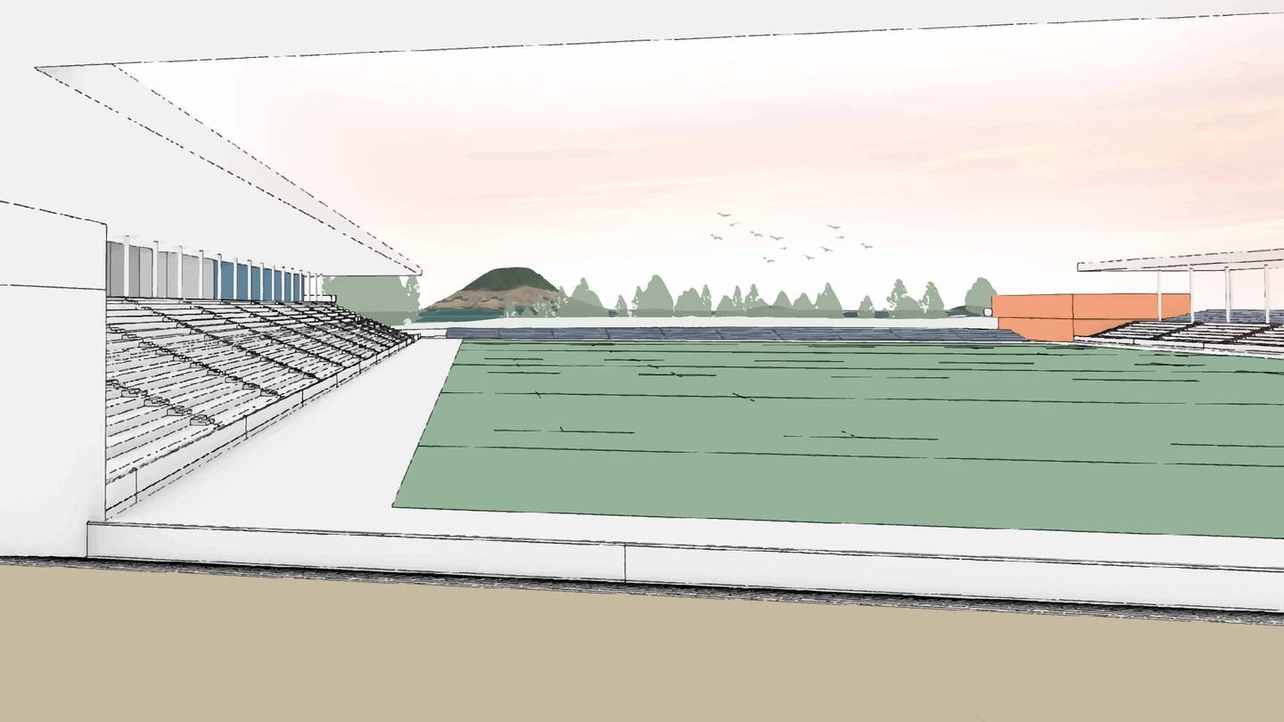 An artist’s impression of the proposed stadium concept.