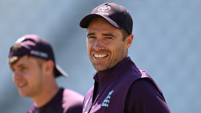 England coach Tim Southee during a nets session at Trent Bridge on May 20, 2025 in Nottingham, England. (Photo by Gareth Copley/Getty Images)