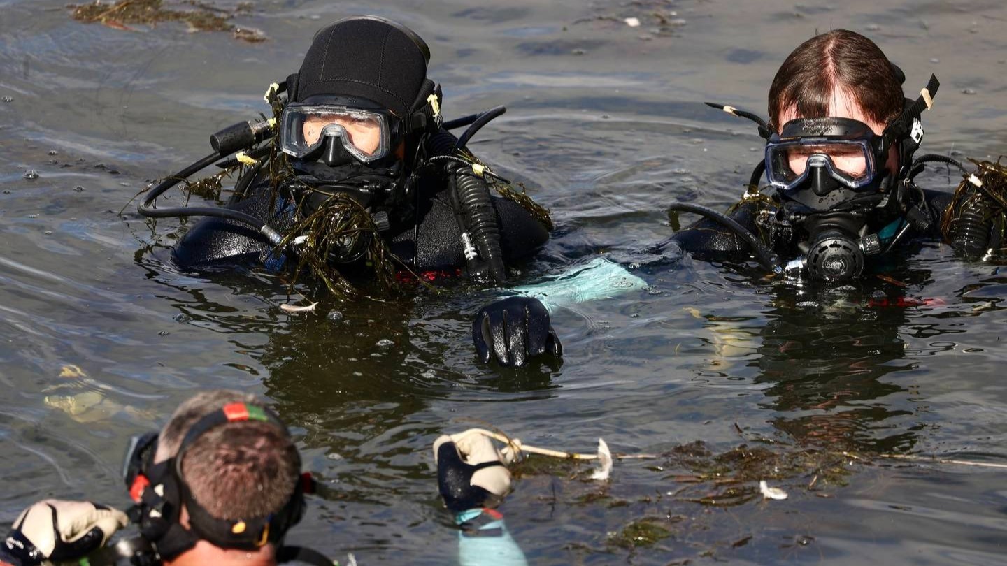 Police searching the Avon River in relation to the death of Christchurch man David Bridgwater. Photo / George Heard.