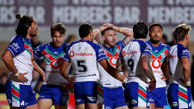 The Warriors react after a Manly try on Saturday. Photo / Photosport