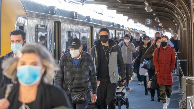 Commuters at Wellington's central railway station. Photo / Mark Mitchell