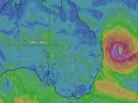 Cyclone Alfred is approaching Brisbane. Photo / Windy.com.