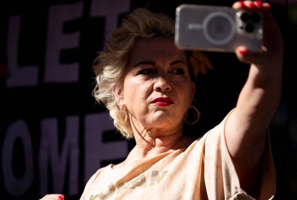 British activist Kellie-Jay Keen-Minshull aka Posie Parker. Photo / Dean Purcell