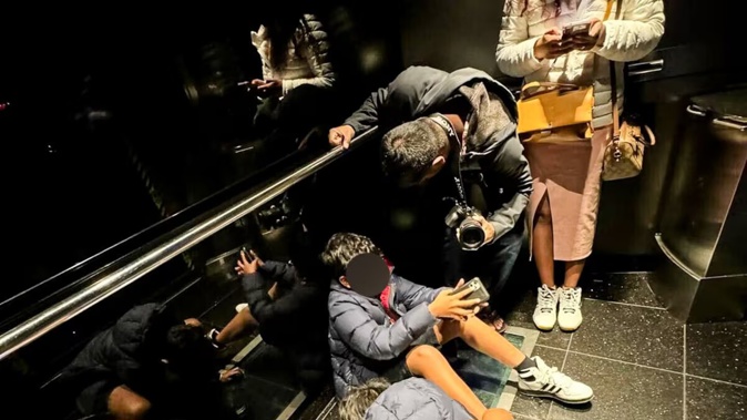 A family were trapped in the lift in the Sky Tower on Saturday night. Photo / Sampath Munasinghe
