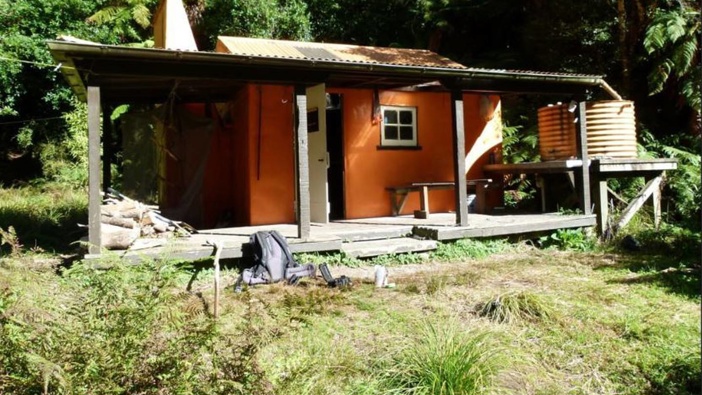 Waiotukapiti Hut, one of the Department of Conservation back-country huts in Te Urewera given historic status within the department. Photo / Pete Shaw