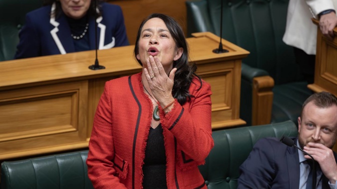 Labour list MP Marja Lubeck bids farewell at the conclusion of her valedictory speech in Parliament. Photo / Mark Mitchell
