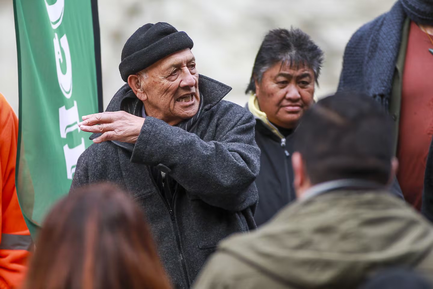 Tohunga whakairo at Tangoio Marae Bevan Taylor is glad to see his pou returned to its home, but he isn't sure about its condition after 650 days at sea. Photo / Paul Taylor