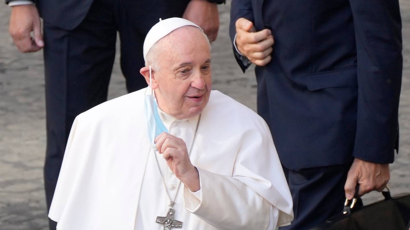 Pope Francis pictured on June 30 arriving for his weekly general audience in the San Damaso Courtyard at the Vatican. Photo / AP