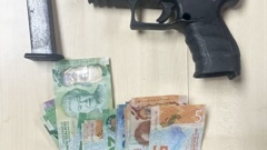 Two firearms, ammunition, and methamphetamine were seized from the vehicle. Photo / NZ Police