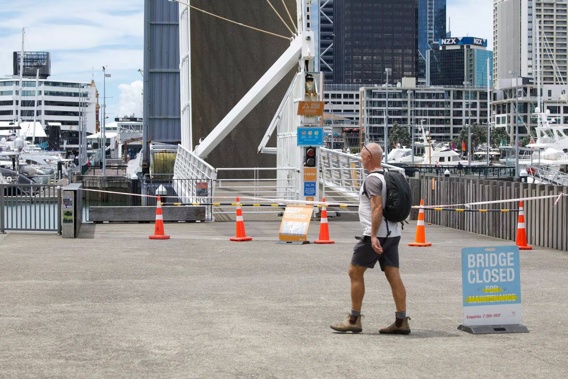 The Wynyard Crossing Bridge has broken, severing a key walking route since Friday. Photo / Jason Oxenham